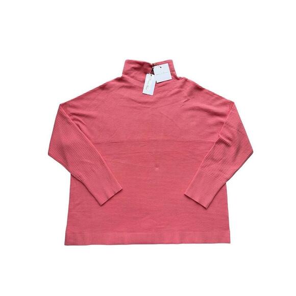Chelsea & Theodore Sweaters - Chelsea and Theodore Viscose Blend Coral Ribb Mock Neck Sweater Womens XL New